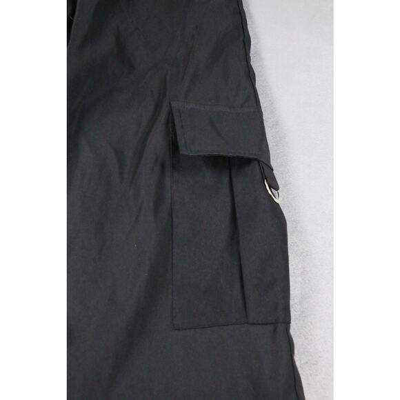 Black Cargo Pants Men’s Size M Wide Leg Utility Workwear Polyester Pockets - Picture 5 of 10